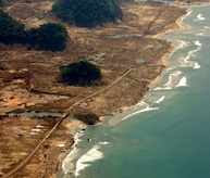 Devastated area in Aceh province, Indonesia.