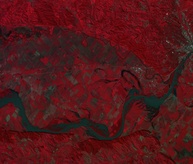 Sioux City, Iowa flooding as seen from ISSAC.