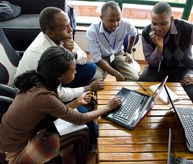 Project members brainstorming